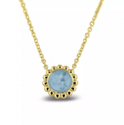 130s Zilveren ronde hanger met parelrand inclusief collier - Afbeelding 2