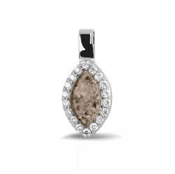 138 s Zilveren hars hanger marquise met zirkonia