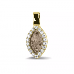 138 s Zilveren hars hanger marquise met zirkonia - Afbeelding 2