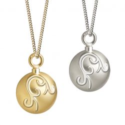 Rond bol met organisch motief in het goud (14 krt) 227