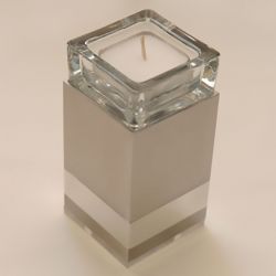 Moderne Waxinelichthouder mini urn Raya vierkant met glazen rand 120mm - Afbeelding 2
