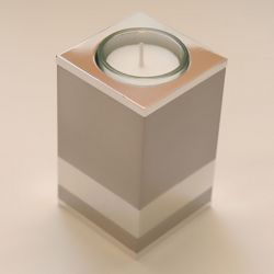 Moderne waxinelichthouder mini urn Raya vierkant 100mm 2566