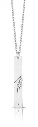 Zilveren verticale bar hanger ketting 418 S