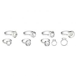 Damesring rond met bergkristal zilver 571