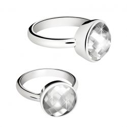 Damesring rond met bergkristal zilver 571 - Afbeelding 2