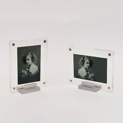 Plexi fotolijst met metalen steuntje en asbuisje 120x150mm