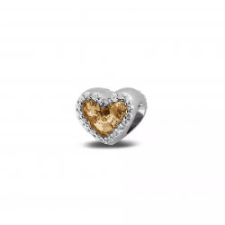 803 S Zilveren hart asbedel met zirkonia