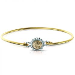 Asarmband zilver met goud (14 krt) met hars ROB002Y