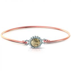 Asarmband zilver met rosegoud (14 krt) met hars ROB002R