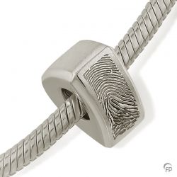 Asbedel zilver modern driehoek met vingerafdruk MB004FP
