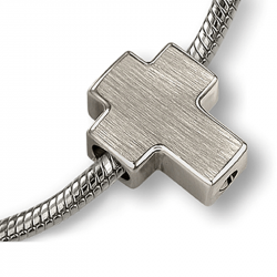 Asbedel zilver modern kruis MB006