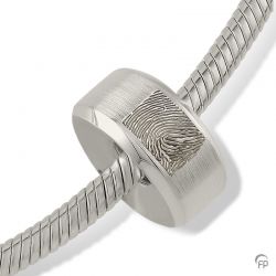 Asbedel zilver modern rond met vingerafdruk MB003FP