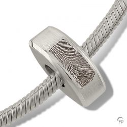 Asbedel zilver modern trapezium met vingerafdruk MB005FP