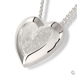 Assieraad, hanger hart met askamer en vingerafdruk HF097