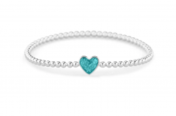 BL 024 - Zilveren hart bolletjes armband