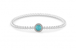 BL 028 - Zilveren bolletjes armband met zirkonia