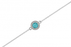 BL 029 - Zilveren ketting armband met rondje en zirkonia