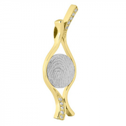 Bicolor gouden vingerafdruk sieraad 4061B met diamant