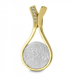 Bicolor gouden vingerafdruk sieraad 4071B met diamant