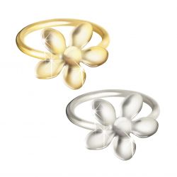 Damesring bloem in het zilver 547