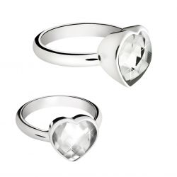 Damesring in een hartvorm met bergkristal zilver 570