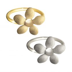 Damesring mat bloem in het zilver 549
