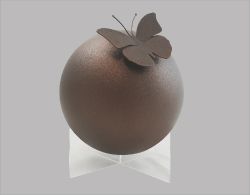 RVS bol urn gecoat 10cm Vlinder