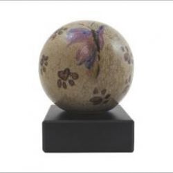 Keramische bol urn met decoratie 8cm