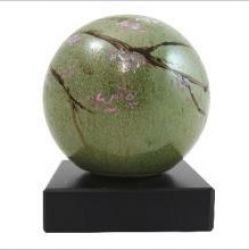Keramische bol urn met decoratie 6cm