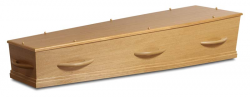 Eiken fineer kist met houten grepen 1-80HC8