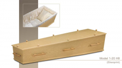 Eiken printfolie kist met houten grepen 1-20H8