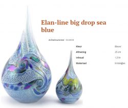 Glazen urn grote druppel Sea Blue E04BDB
