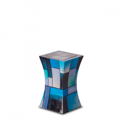 Glasfiber mini urn modern blauw GFU220S