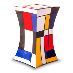 Glasfiber urn modern mondriaan GFU223