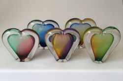 Glazen hart mini urn