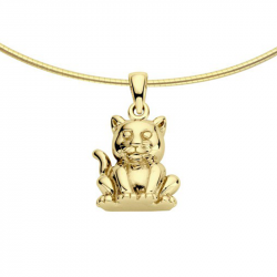 Gouden (14 krt) ashanger poes 2070G