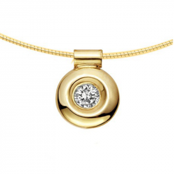 Gouden (14 krt) hanger solitair met as in diamant, herinneringsdiamant 6010G