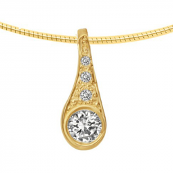 Gouden (14 krt) hanger traan met as in diamant, herinneringsdiamant 6014G