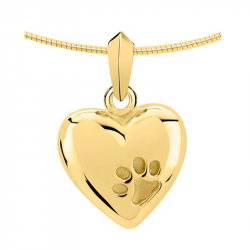 Gouden hart ashanger met pootafdruk 2040G