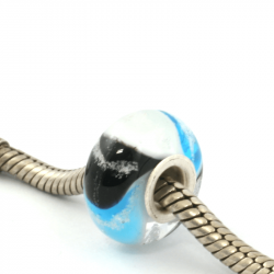 Glazen asbedel - HIG-GMM-010717 clear/turquoise/zwart