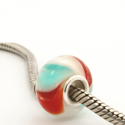 Glazen asbedel - HIG-GMM-010814 clear/zeegroen/rood