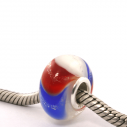 Glazen asbedel - HIG-GMM-011214 clear/cobalt/rood