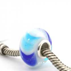 Glazen asbedel - HIG-GMM-020712 lichtblauw/turquoise/cobalt