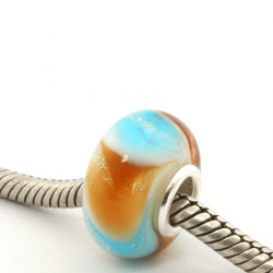 Glazen asbedel - HIG-GMM-0715 turquoise/bruin