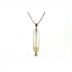 Langwerpige glazen ashanger - HIG-T-0205 - lichtblauw/champagne