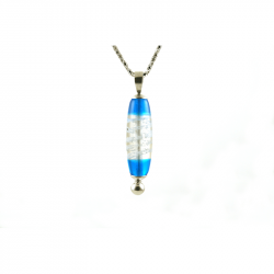 Langwerpige glazen ashanger - HIG-T-07 turquoise