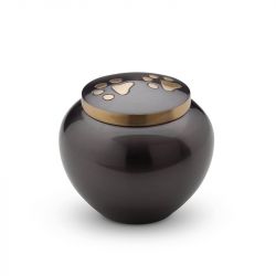 Messing mini urn hondenpoot bruin HU189S