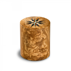 Houtenlook cilinder medium urn olijfhout Columbarium Pisa RV Olivo UR-3-PI-01L 3.5 Liter