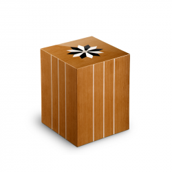Houtenlook medium urn teakhout met windroos Columbarium Aquarama Teak UR-C-RV-03L 6 Liter