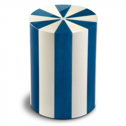 Houtenlook cilinder urn Pisa blauw en wit Blu UR-CO-P-10L 6 Liter